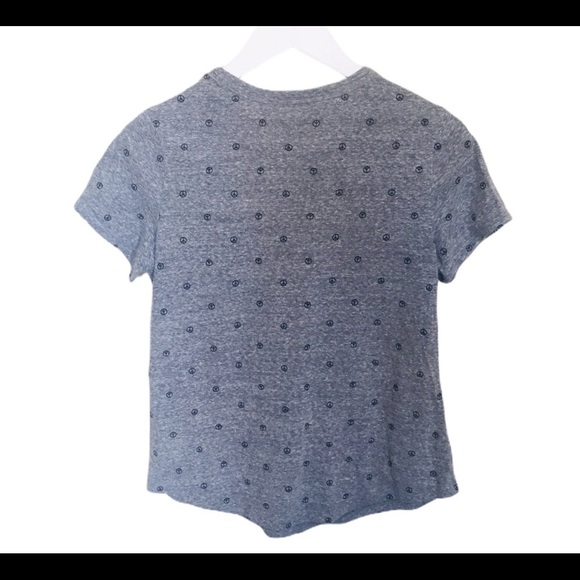 OLD NAVY Everywhere Dainty Peace Sign Print Tee/Top With Cap Sleeves Grey Small - Picture 9 of 11